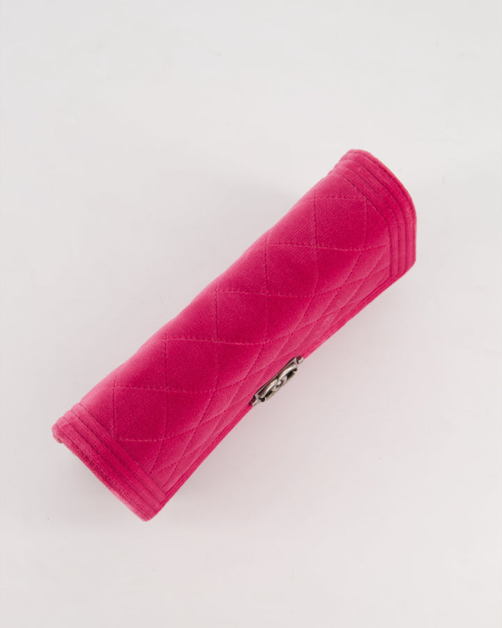 *FIRE PRICE* Top Quality Chanel Pink Boy Wallet on Chain in Velvet with Silver Hardware