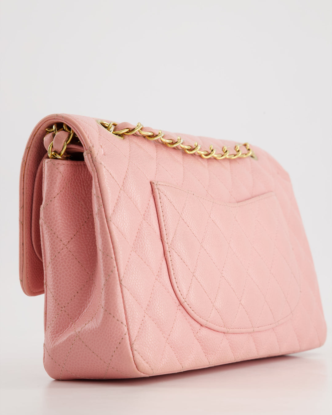 *HOT* Top Quality Chanel Bubblegum Pink Vintage Classic Medium Double Flap Bag in Caviar Leather with 24K Gold Hardware