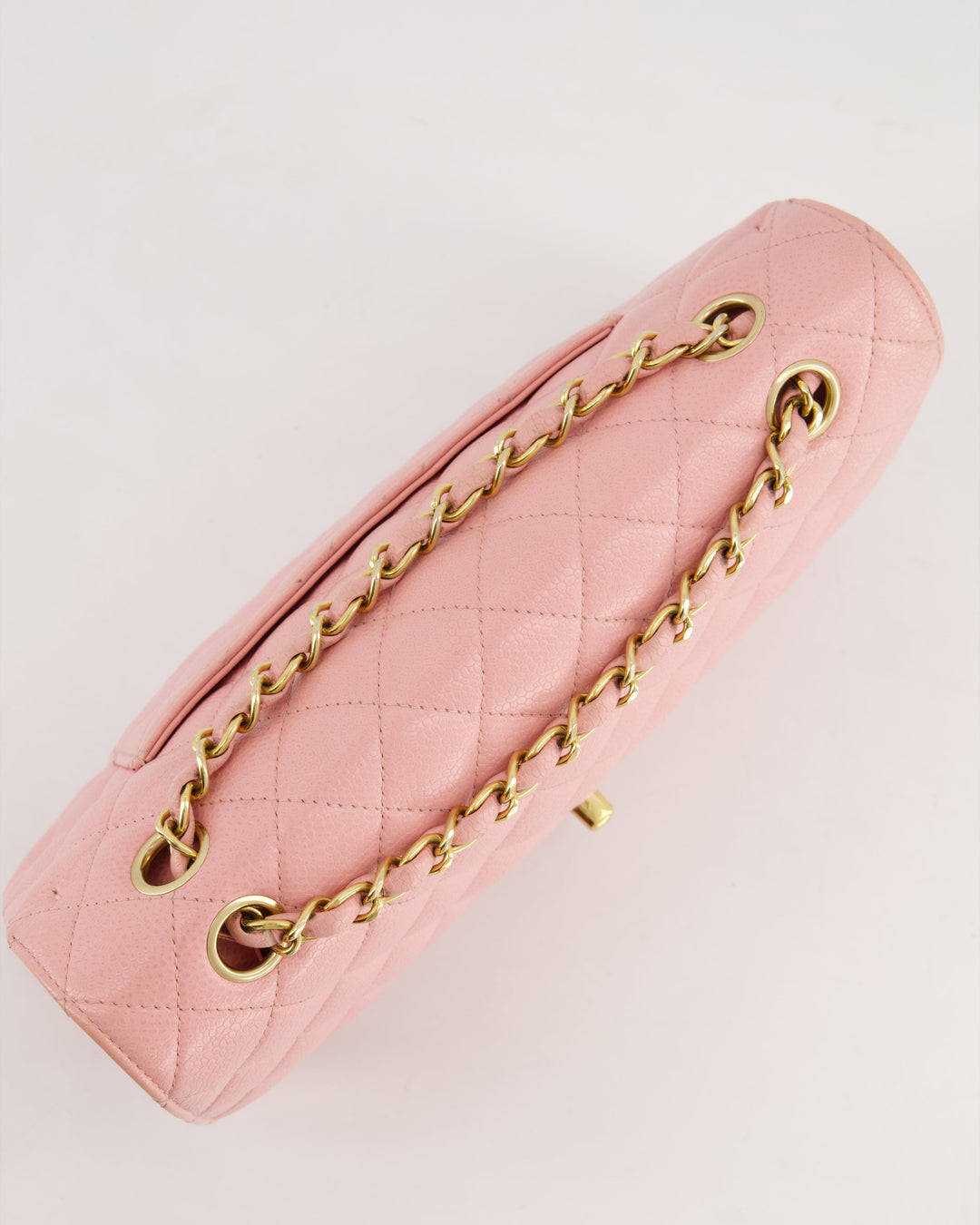 *HOT* Top Quality Chanel Bubblegum Pink Vintage Classic Medium Double Flap Bag in Caviar Leather with 24K Gold Hardware