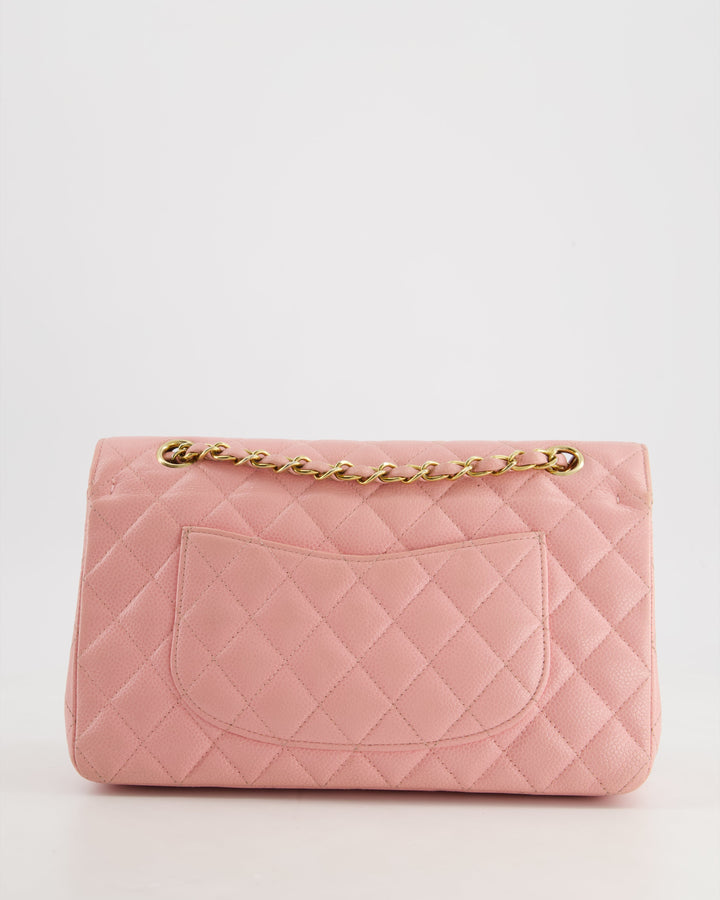 *HOT* Chanel Bubblegum Pink Vintage Classic Medium Double Flap Bag in Caviar Leather with 24K Gold Hardware
