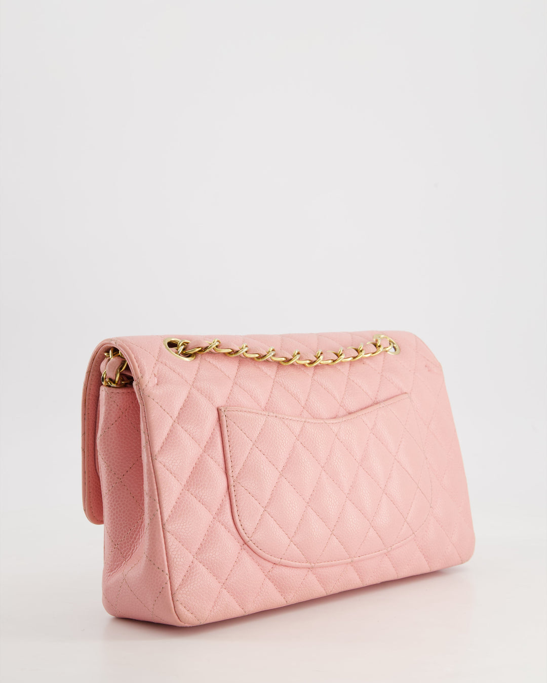 *HOT* Top Quality Chanel Bubblegum Pink Vintage Classic Medium Double Flap Bag in Caviar Leather with 24K Gold Hardware