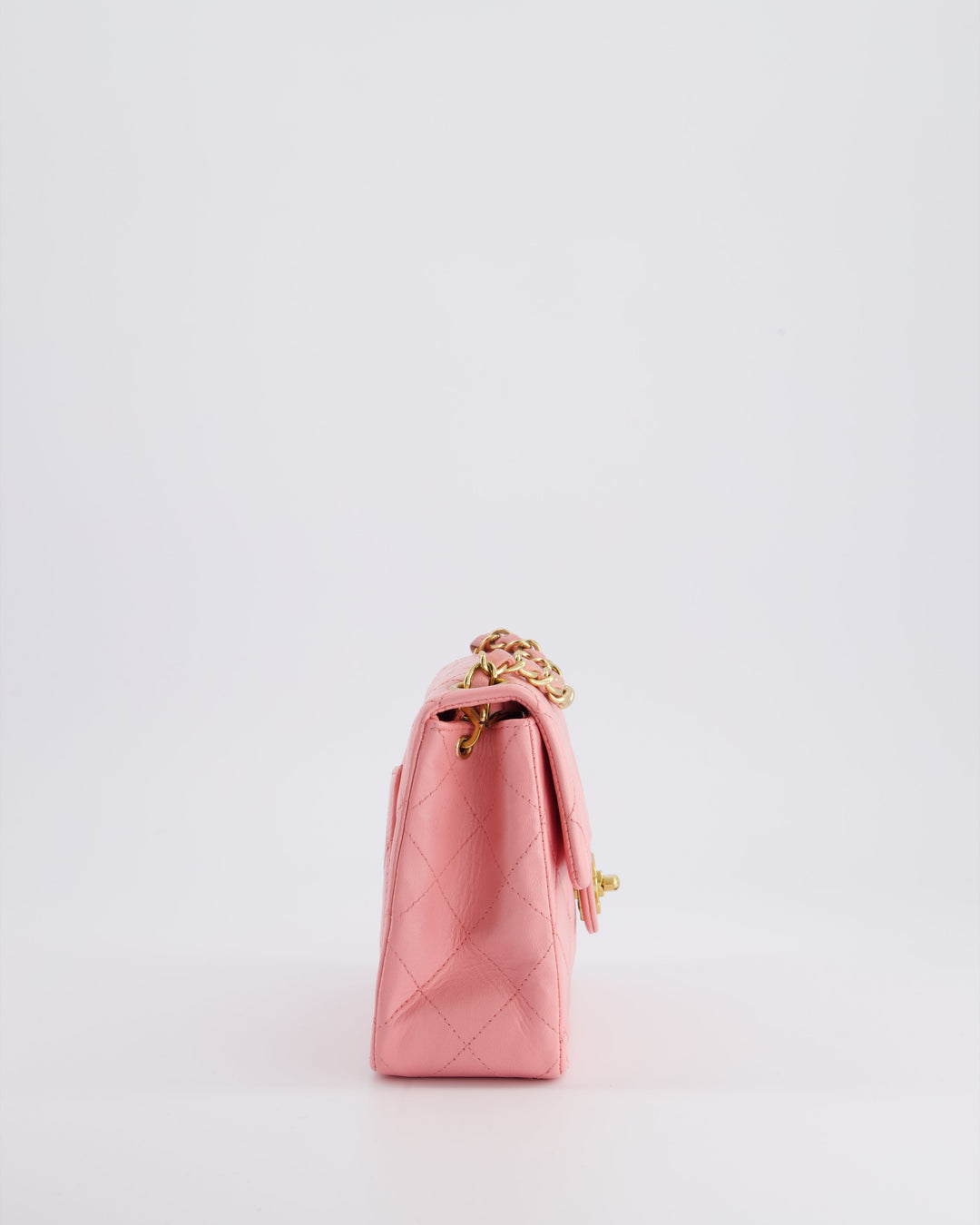 *RARE* Top Quality Chanel Vintage Bubblegum Pink Mini Square Flap Bag in Lambskin Leather with 24K Gold Hardware
