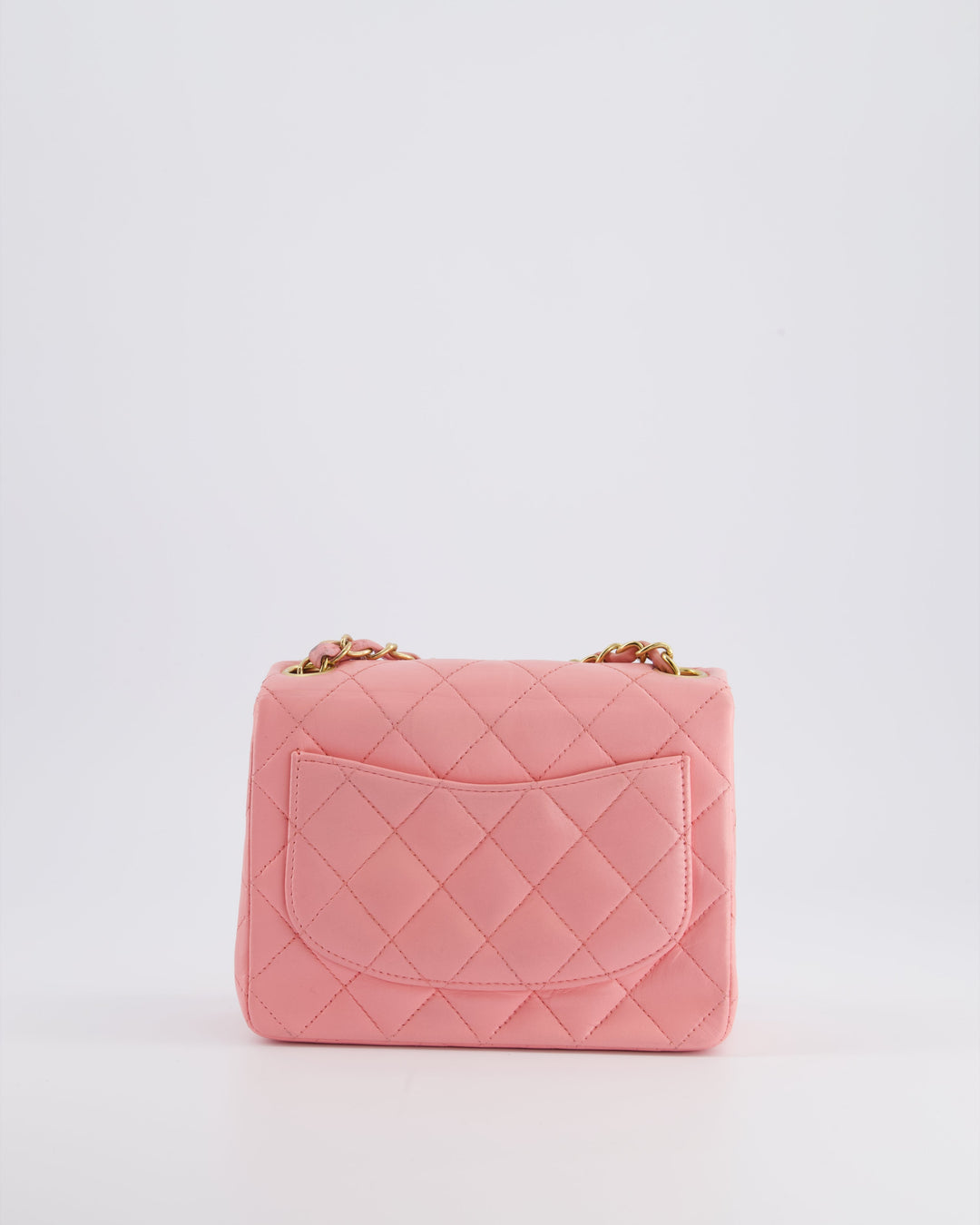 *RARE* Top Quality Chanel Vintage Bubblegum Pink Mini Square Flap Bag in Lambskin Leather with 24K Gold Hardware