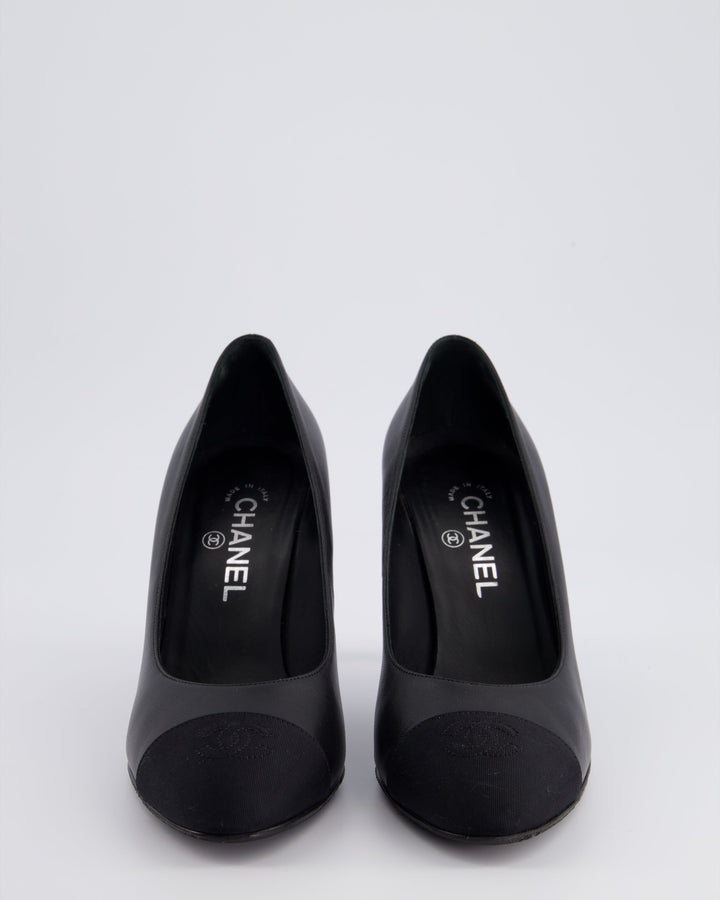 *HOT* Top Quality Chanel Black Leather Pumps with Pearls & CC Logo Details Size EU 40C