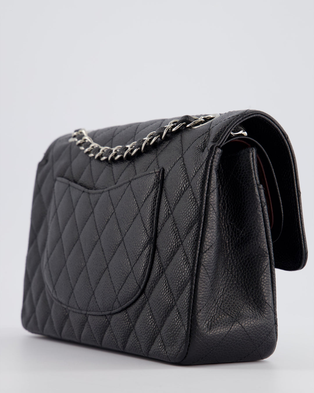 *HOT* Top Quality Chanel Medium Black Classic Double Flap Bag in Caviar Leather with Silver Hardware