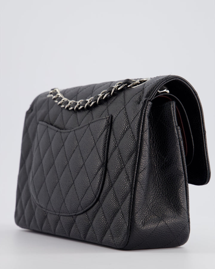 *HOT* Top Quality Chanel Medium Black Classic Double Flap Bag in Caviar Leather with Silver Hardware