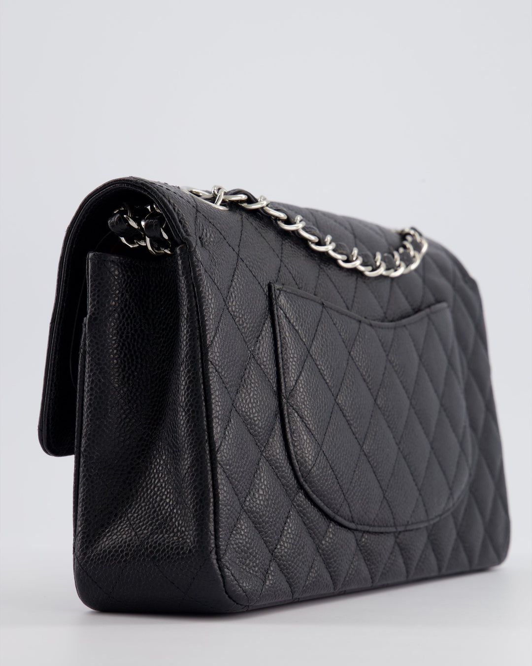 *HOT* Top Quality Chanel Medium Black Classic Double Flap Bag in Caviar Leather with Silver Hardware
