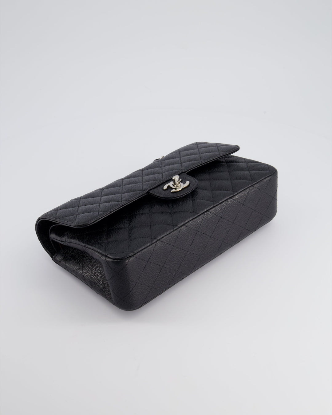 *HOT* Top Quality Chanel Medium Black Classic Double Flap Bag in Caviar Leather with Silver Hardware