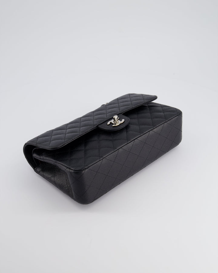 *HOT* Top Quality Chanel Medium Black Classic Double Flap Bag in Caviar Leather with Silver Hardware