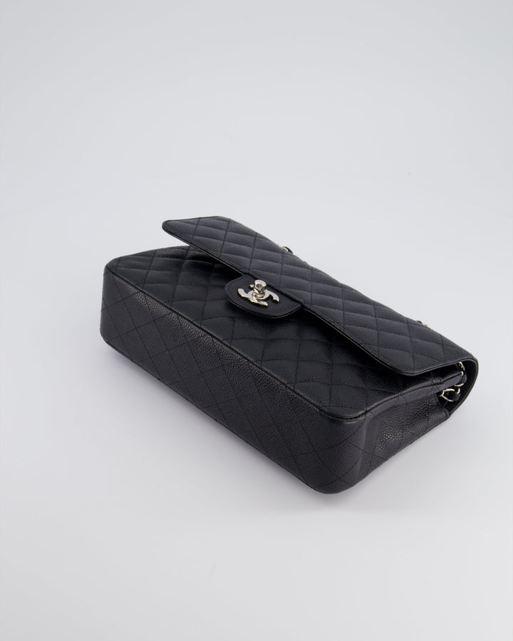 *HOT* Top Quality Chanel Medium Black Classic Double Flap Bag in Caviar Leather with Silver Hardware
