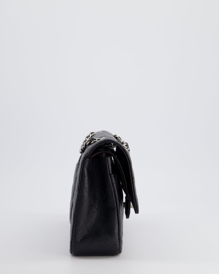 *HOT* Top Quality Chanel Medium Black Classic Double Flap Bag in Caviar Leather with Silver Hardware