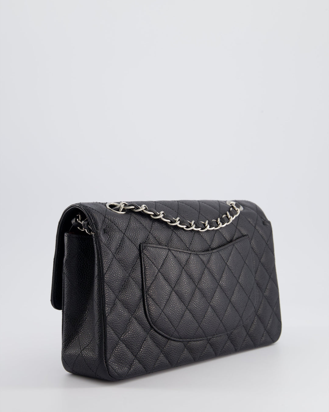 *HOT* Top Quality Chanel Medium Black Classic Double Flap Bag in Caviar Leather with Silver Hardware
