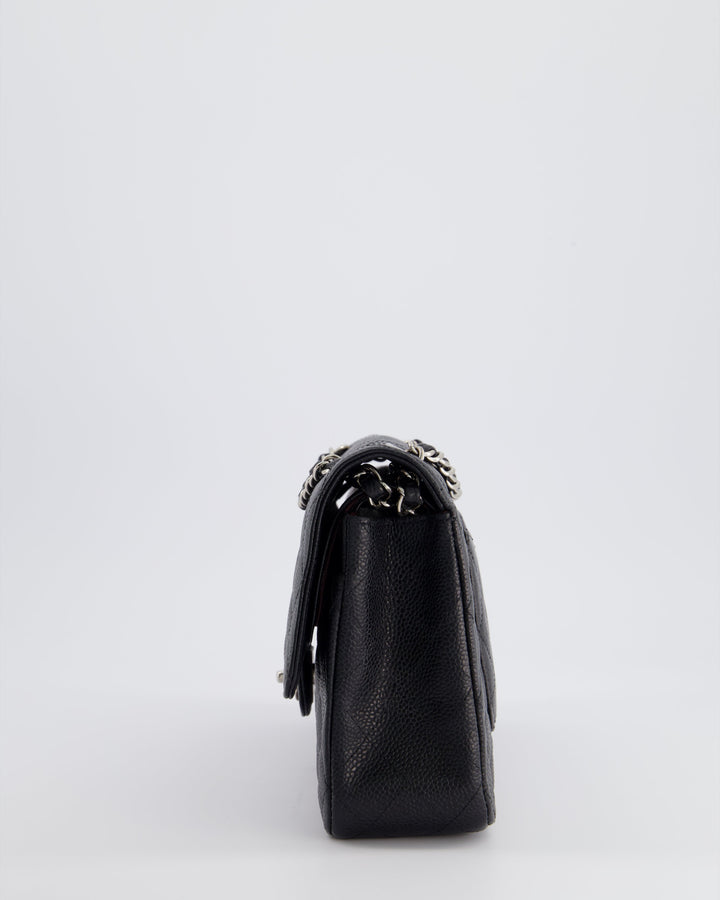*HOT* Top Quality Chanel Medium Black Classic Double Flap Bag in Caviar Leather with Silver Hardware