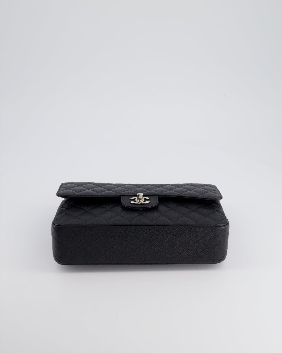 *HOT* Top Quality Chanel Medium Black Classic Double Flap Bag in Caviar Leather with Silver Hardware