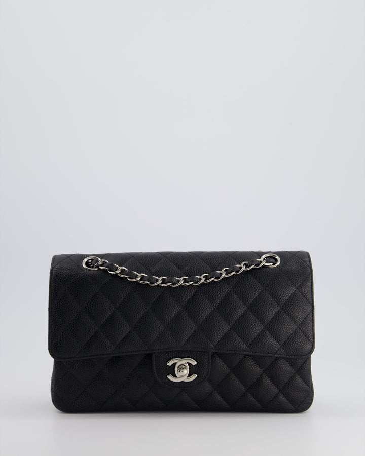 *HOT* Top Quality Chanel Medium Black Classic Double Flap Bag in Caviar Leather with Silver Hardware