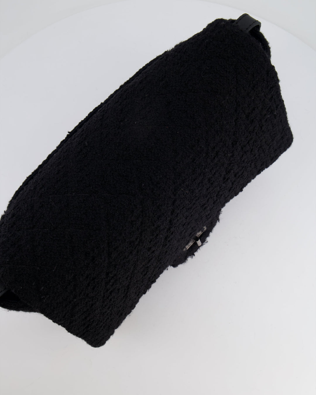 Top Quality Chanel Black Wool Quilted Tweed Reissue 2.55 XL Flap Bag with Ruthenium Hardware