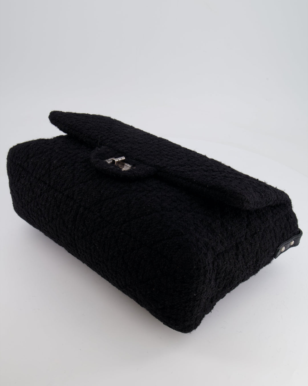 Top Quality Chanel Black Wool Quilted Tweed Reissue 2.55 XL Flap Bag with Ruthenium Hardware