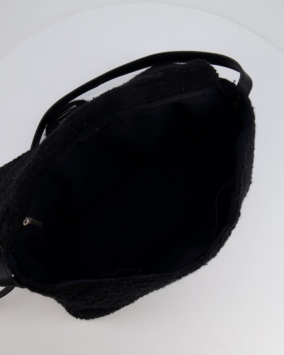 Top Quality Chanel Black Wool Quilted Tweed Reissue 2.55 XL Flap Bag with Ruthenium Hardware