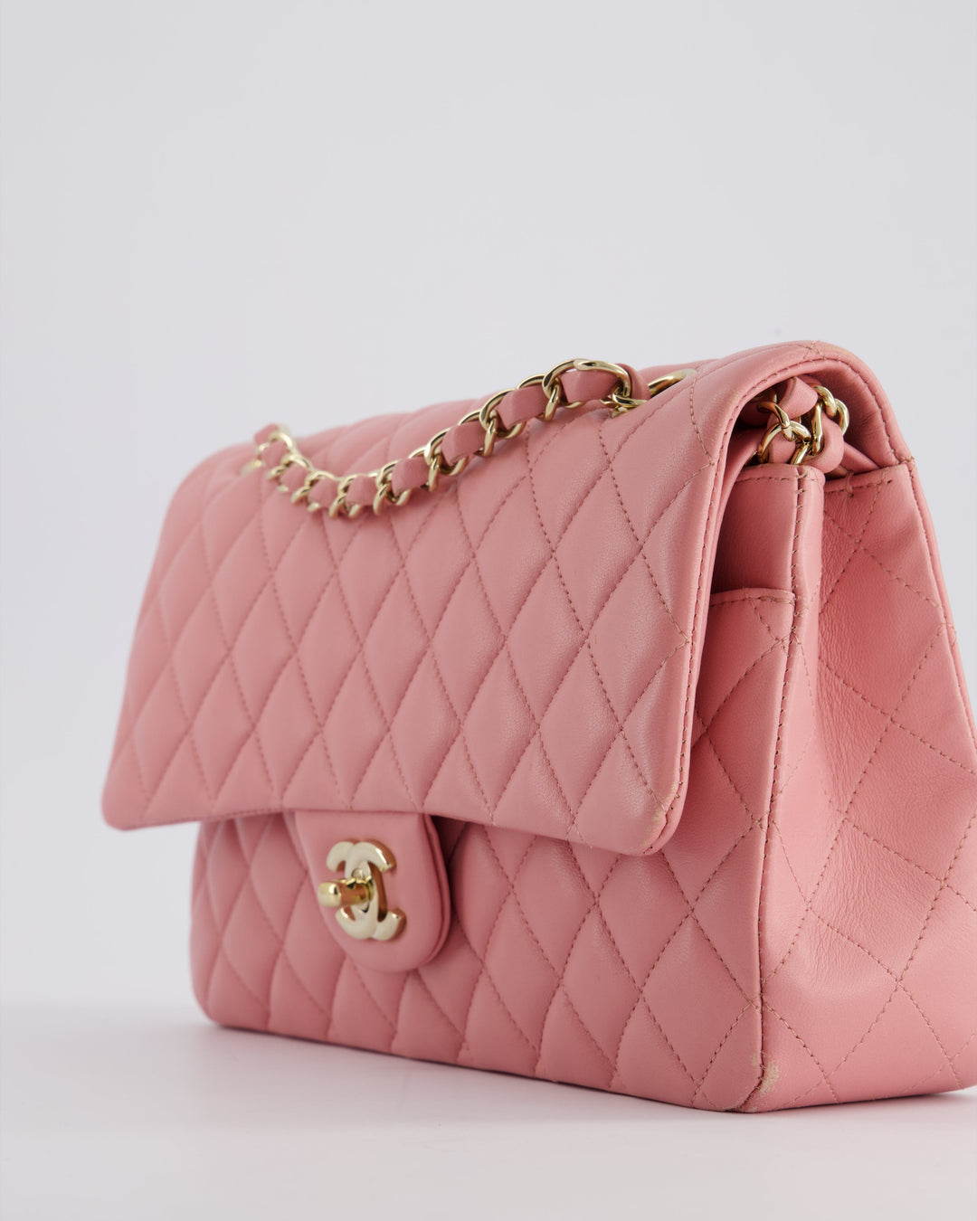 Top Quality Chanel Pink Medium Double Flap Bag in Lambskin Leather with Gold Hardware RRP ¬£8,850