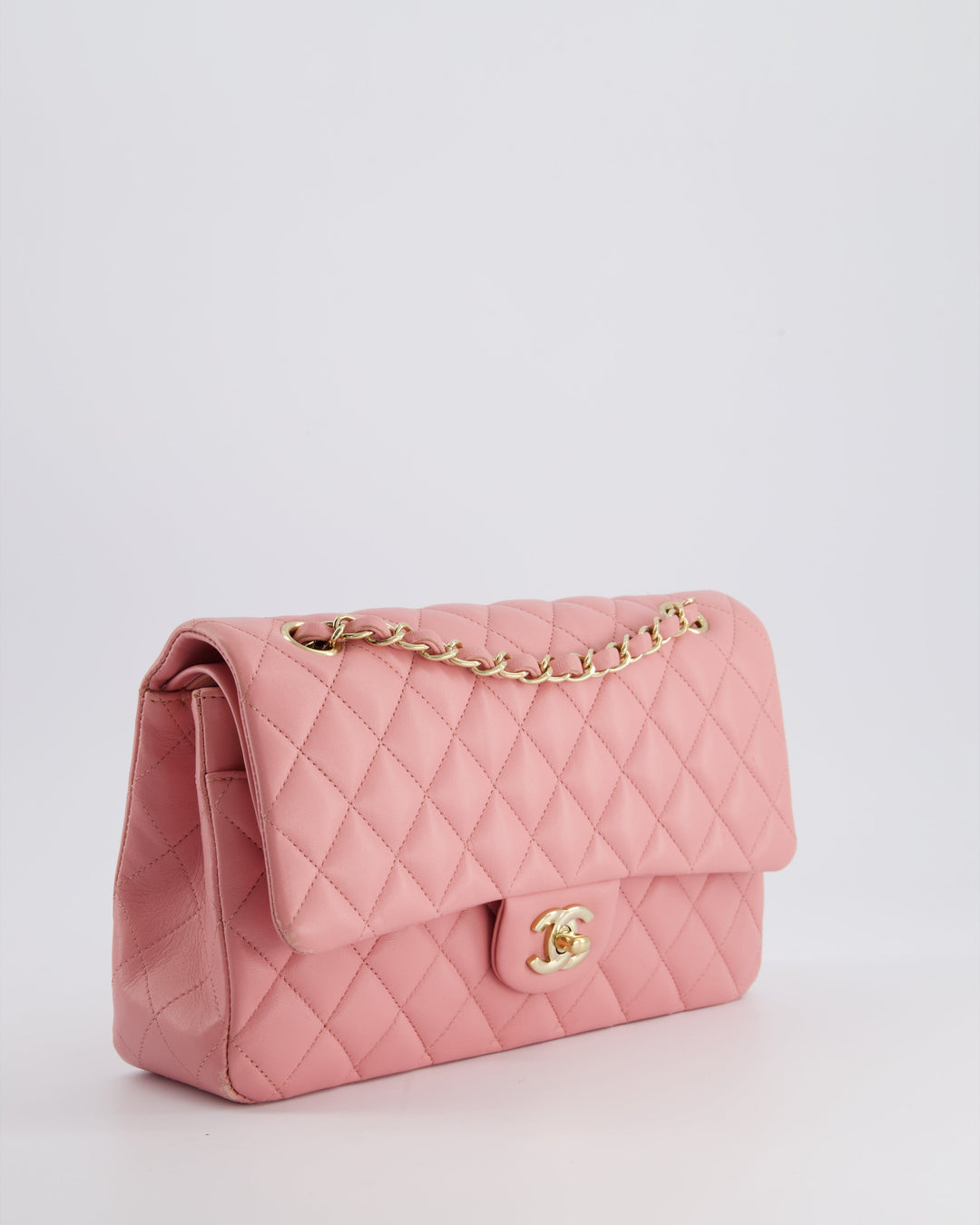 Top Quality Chanel Pink Medium Double Flap Bag in Lambskin Leather with Gold Hardware RRP ¬£8,850