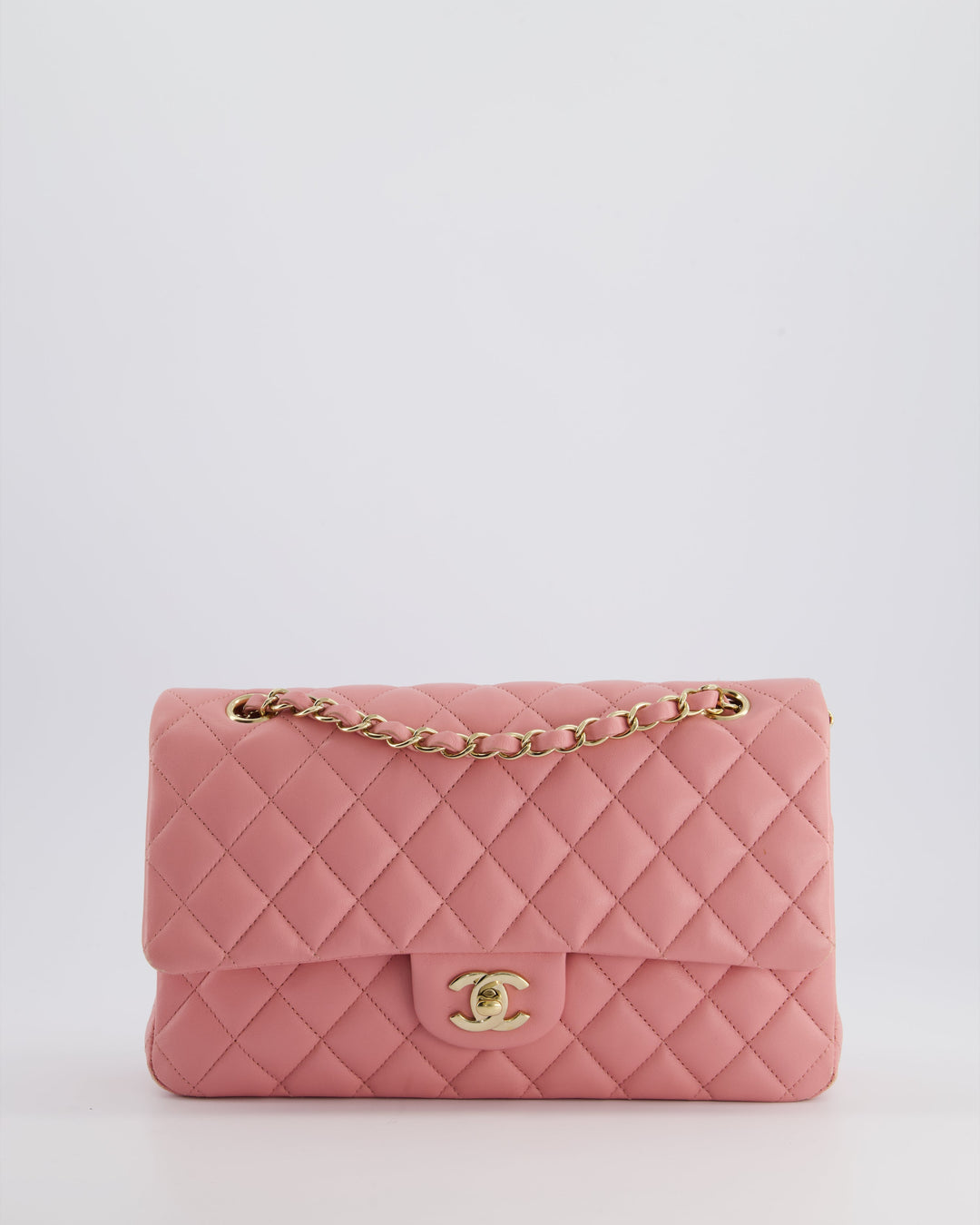 Top Quality Chanel Pink Medium Double Flap Bag in Lambskin Leather with Gold Hardware RRP ¬£8,850