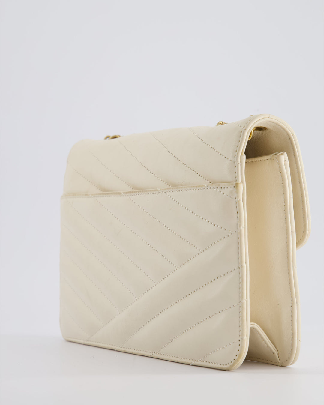 Top Quality Chanel Cream Gabrielle Quilted Calfskin Bag with Antique Gold Hardware
