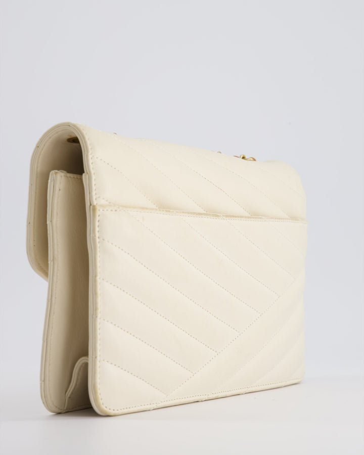 Top Quality Chanel Cream Gabrielle Quilted Calfskin Bag with Antique Gold Hardware