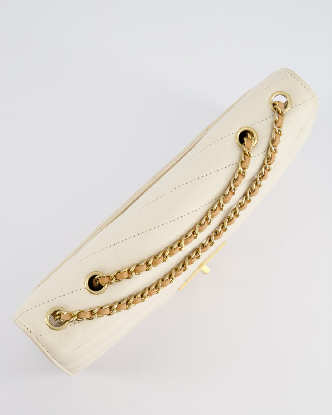 Top Quality Chanel Cream Gabrielle Quilted Calfskin Bag with Antique Gold Hardware