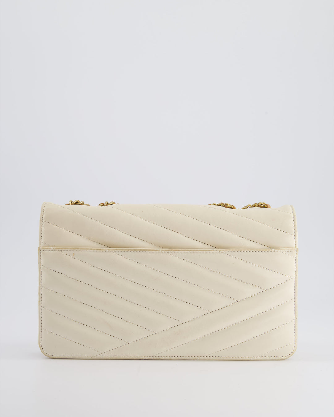 Top Quality Chanel Cream Gabrielle Quilted Calfskin Bag with Antique Gold Hardware
