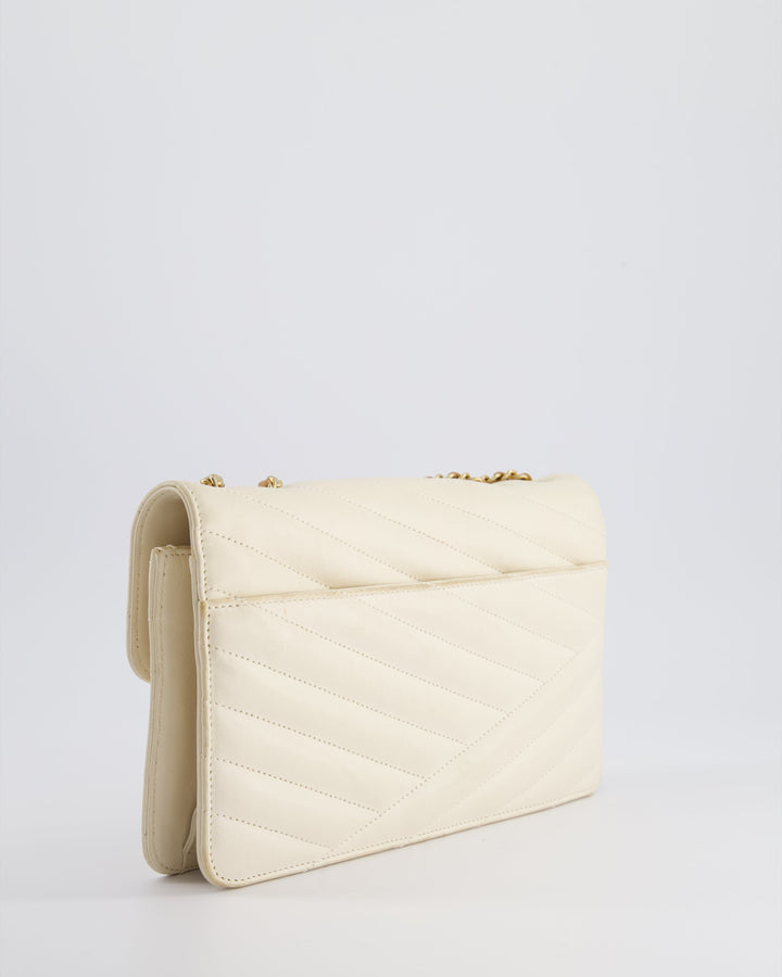 Top Quality Chanel Cream Gabrielle Quilted Calfskin Bag with Antique Gold Hardware