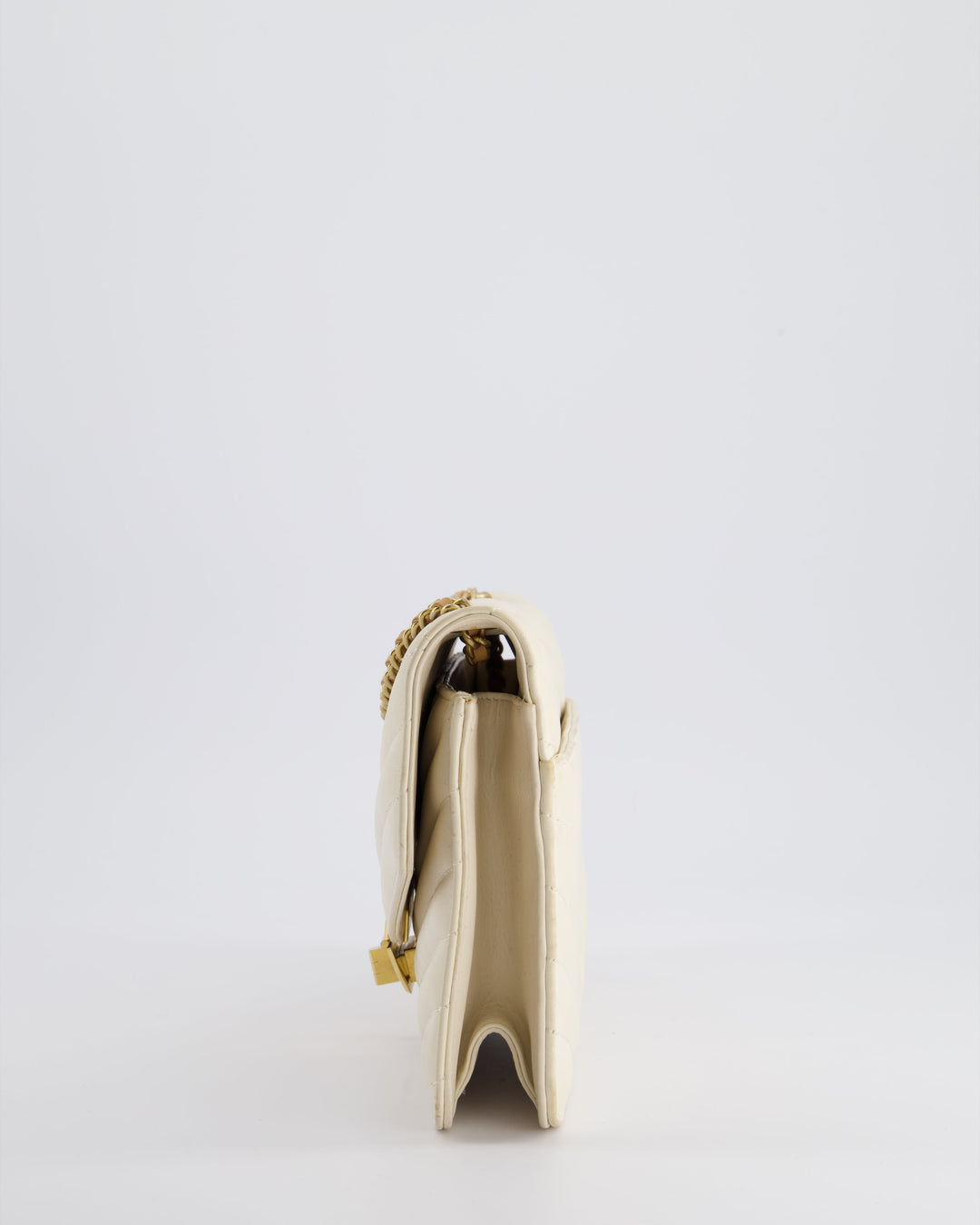 Top Quality Chanel Cream Gabrielle Quilted Calfskin Bag with Antique Gold Hardware