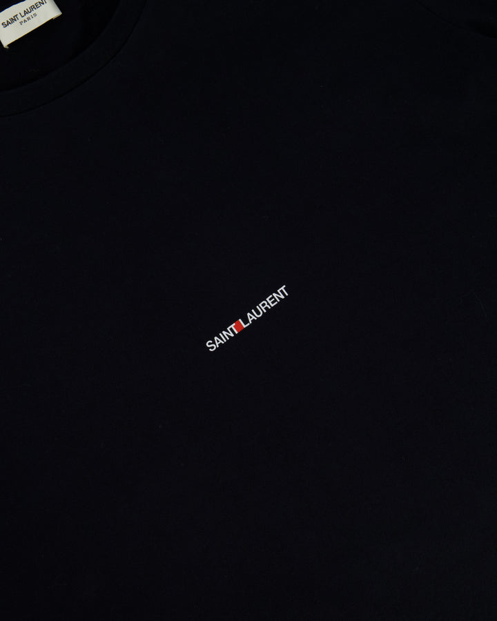 Saint Laurent Black Cotton Logo T-Shirt Size Medium (UK 10)