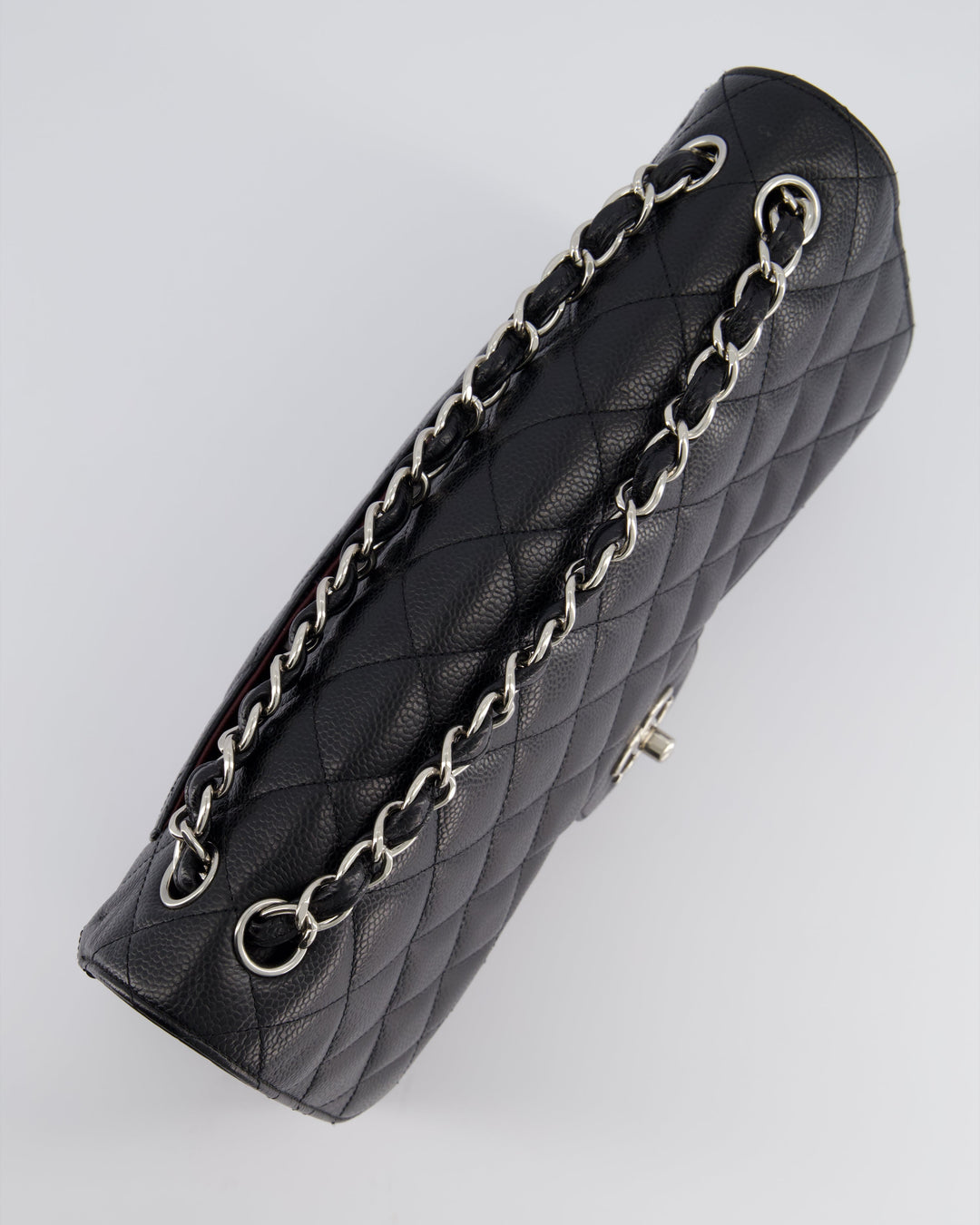 Top Quality Chanel Black Jumbo Classic Double Flap Bag in Caviar Leather with Silver Hardware