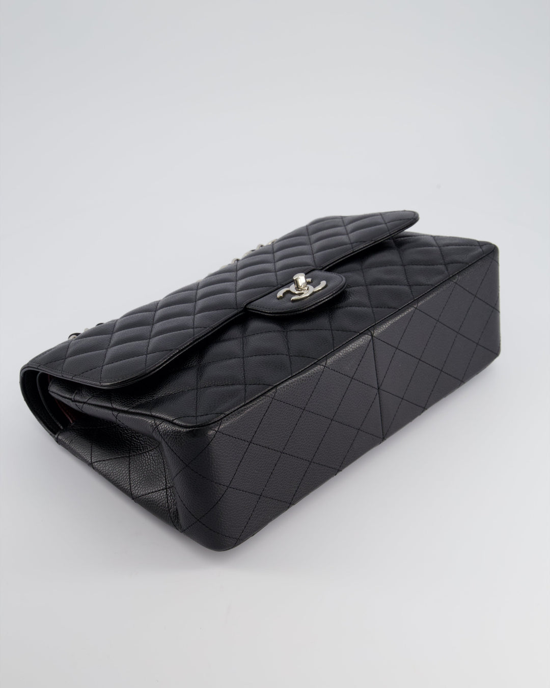 Top Quality Chanel Black Jumbo Classic Double Flap Bag in Caviar Leather with Silver Hardware