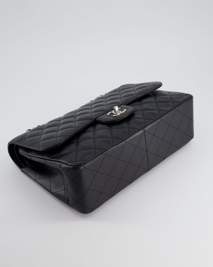 Top Quality Chanel Black Jumbo Classic Double Flap Bag in Caviar Leather with Silver Hardware
