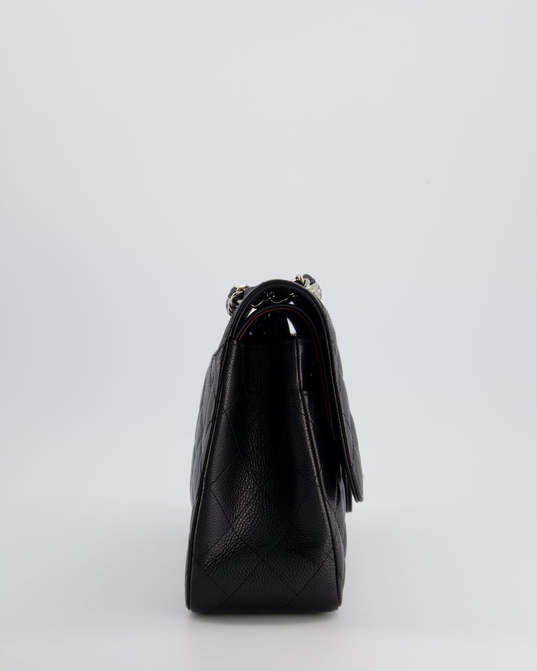 Top Quality Chanel Black Jumbo Classic Double Flap Bag in Caviar Leather with Silver Hardware