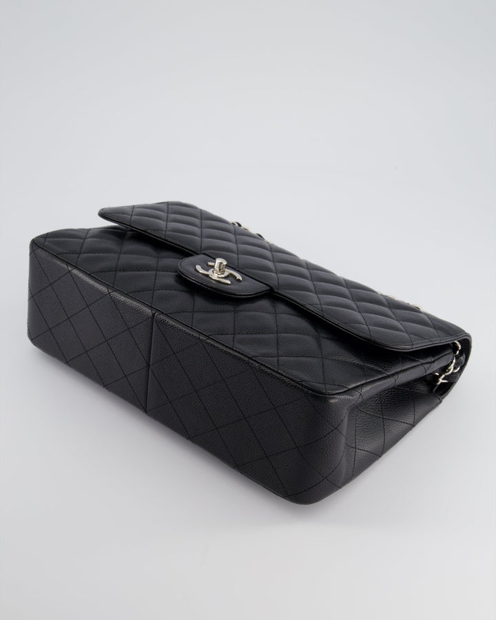 Top Quality Chanel Black Jumbo Classic Double Flap Bag in Caviar Leather with Silver Hardware