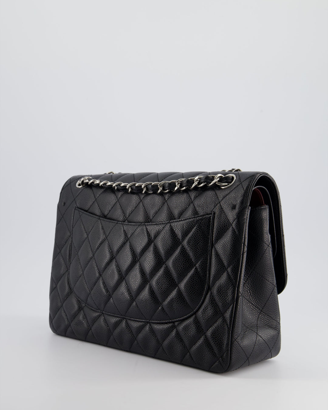 Top Quality Chanel Black Jumbo Classic Double Flap Bag in Caviar Leather with Silver Hardware
