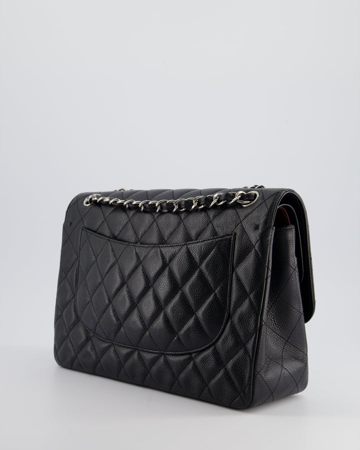 Top Quality Chanel Black Jumbo Classic Double Flap Bag in Caviar Leather with Silver Hardware