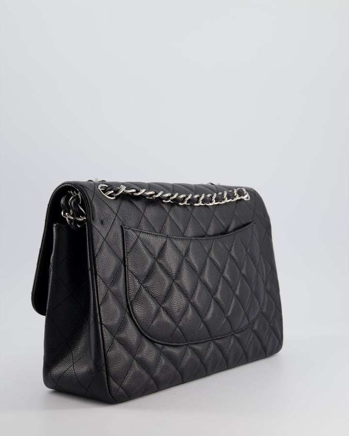 Top Quality Chanel Black Jumbo Classic Double Flap Bag in Caviar Leather with Silver Hardware