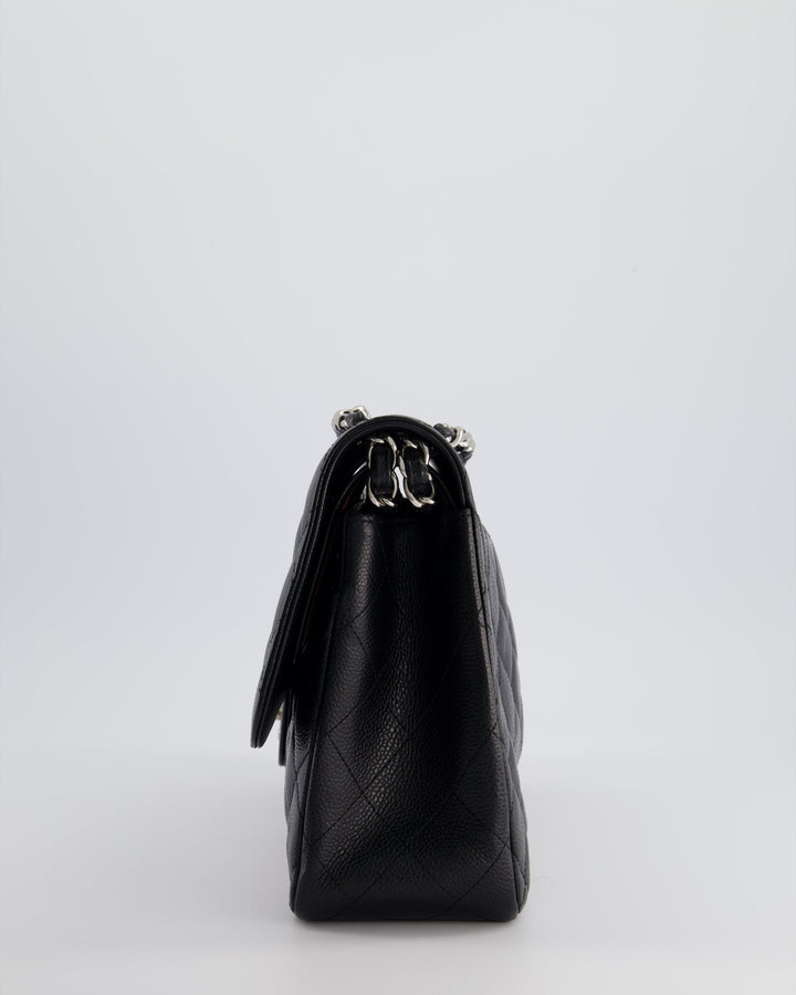 Top Quality Chanel Black Jumbo Classic Double Flap Bag in Caviar Leather with Silver Hardware