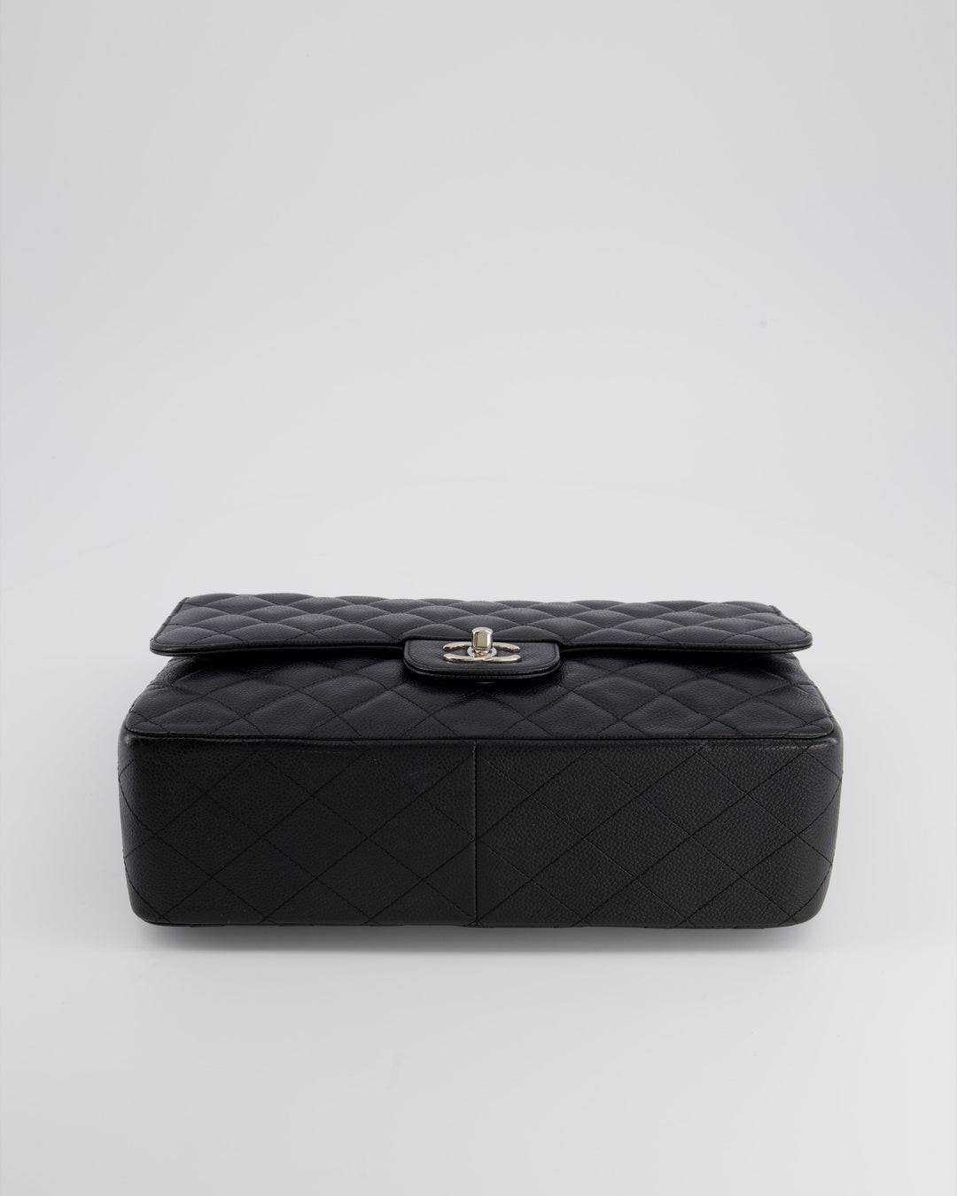 Top Quality Chanel Black Jumbo Classic Double Flap Bag in Caviar Leather with Silver Hardware