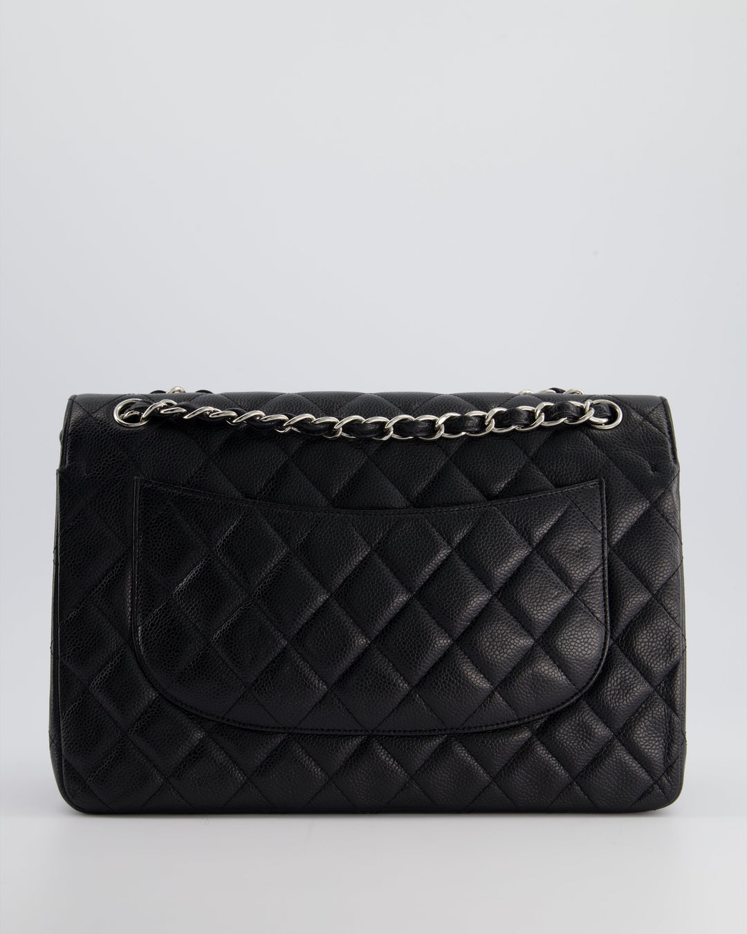 Top Quality Chanel Black Jumbo Classic Double Flap Bag in Caviar Leather with Silver Hardware