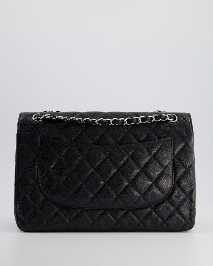 Top Quality Chanel Black Jumbo Classic Double Flap Bag in Caviar Leather with Silver Hardware