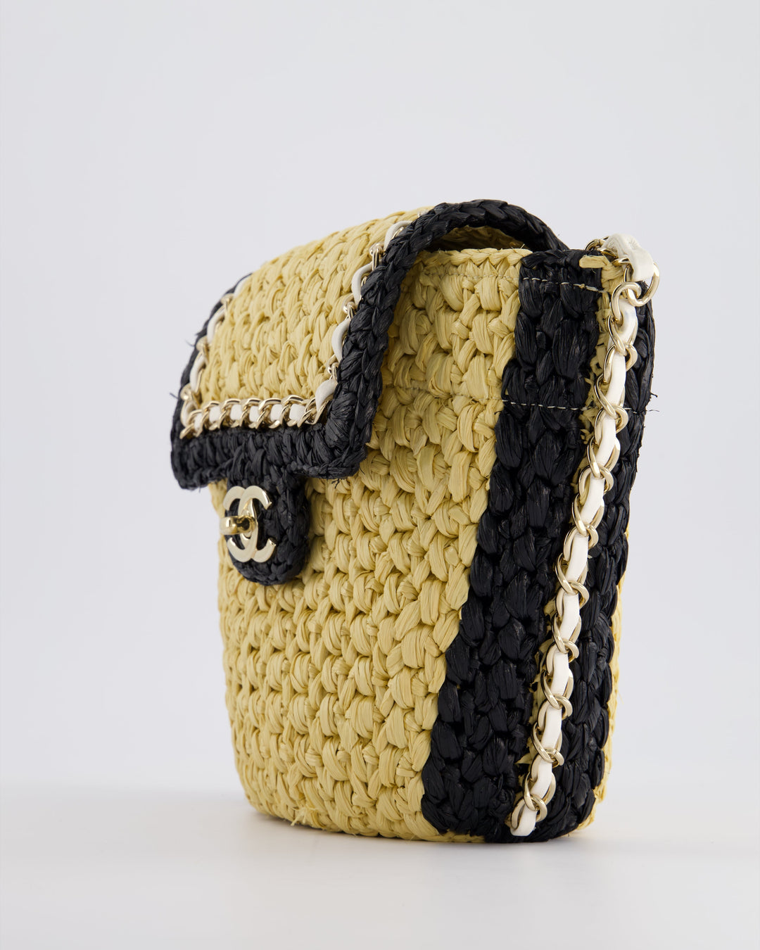 *HOT* Top Quality Chanel 24C Venice Collection Beige Raffia Basket Bag with White Leather Interlocking Chain & Champagne Gold Hardware