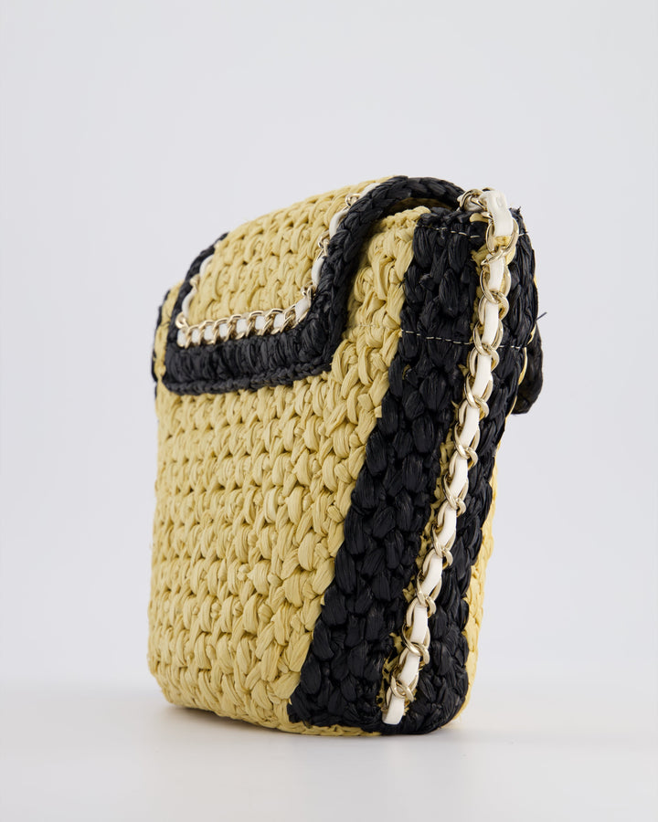 *HOT* Top Quality Chanel 24C Venice Collection Beige Raffia Basket Bag with White Leather Interlocking Chain & Champagne Gold Hardware