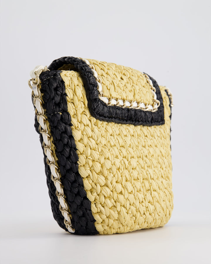 *HOT* Top Quality Chanel 24C Venice Collection Beige Raffia Basket Bag with White Leather Interlocking Chain & Champagne Gold Hardware