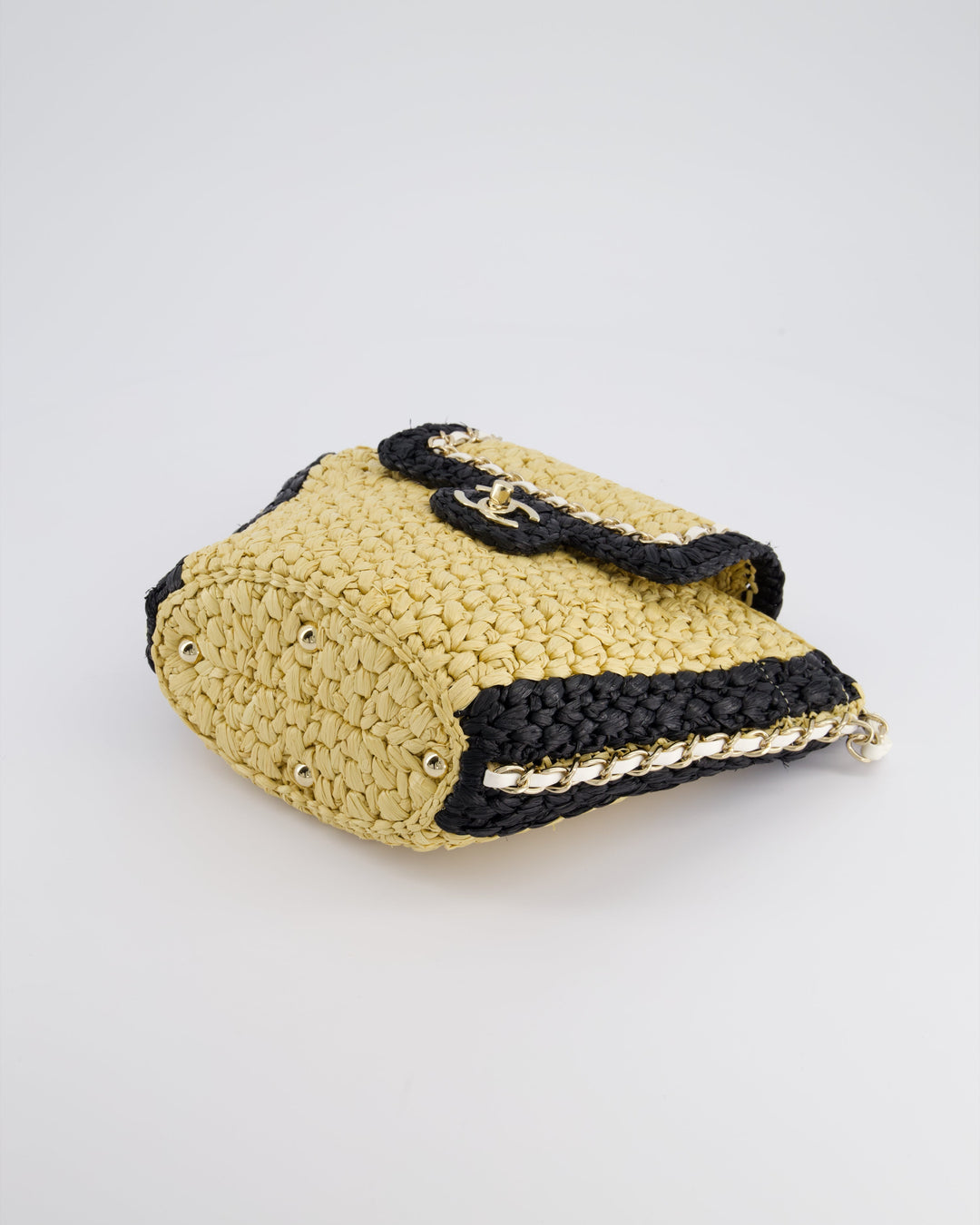*HOT* Top Quality Chanel 24C Venice Collection Beige Raffia Basket Bag with White Leather Interlocking Chain & Champagne Gold Hardware