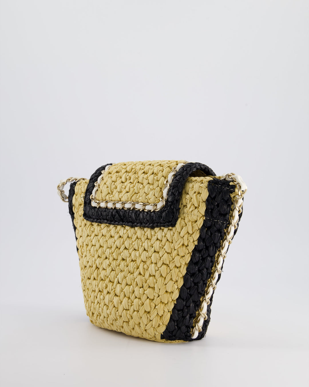 *HOT* Top Quality Chanel 24C Venice Collection Beige Raffia Basket Bag with White Leather Interlocking Chain & Champagne Gold Hardware