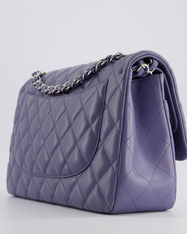 Top Quality Chanel Lavender Jumbo Double Flap Bag in Lambskin with Silver Hardware